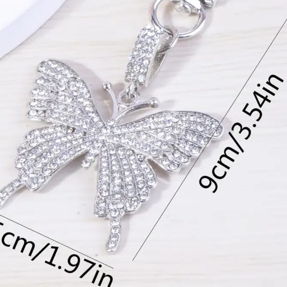 Rhinestone Butterfly Silver/Golden Charm - Picture 7 of 8